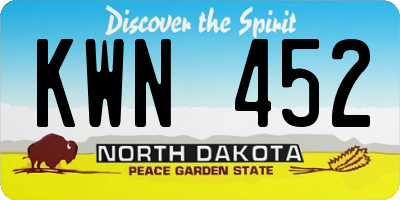 ND license plate KWN452