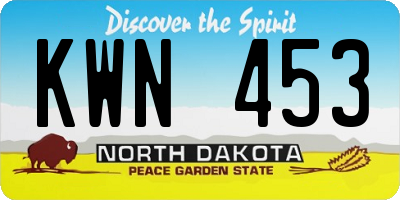 ND license plate KWN453