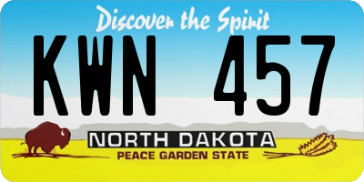 ND license plate KWN457