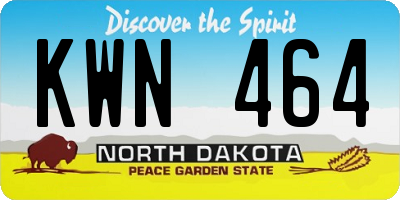 ND license plate KWN464