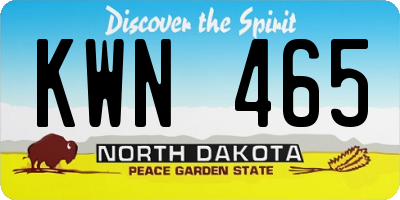 ND license plate KWN465