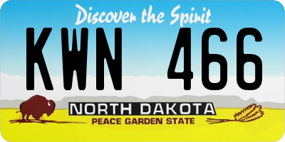 ND license plate KWN466