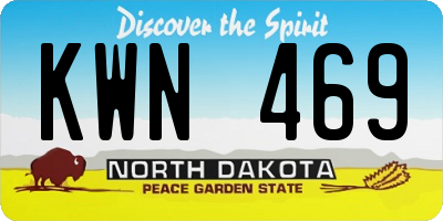 ND license plate KWN469