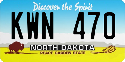 ND license plate KWN470