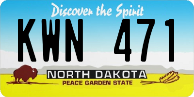 ND license plate KWN471