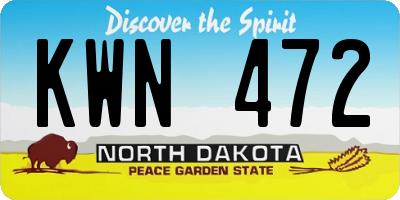 ND license plate KWN472