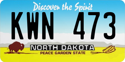 ND license plate KWN473