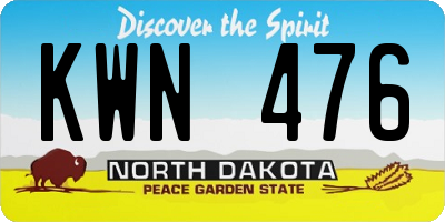 ND license plate KWN476