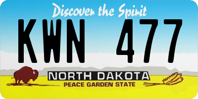 ND license plate KWN477