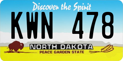 ND license plate KWN478