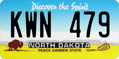 ND license plate KWN479