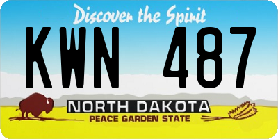 ND license plate KWN487