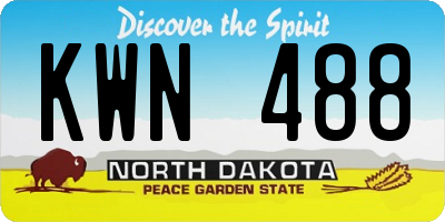 ND license plate KWN488
