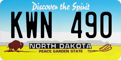 ND license plate KWN490
