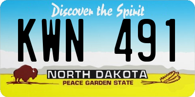 ND license plate KWN491