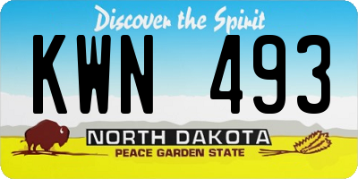 ND license plate KWN493