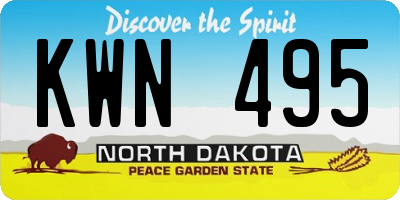 ND license plate KWN495