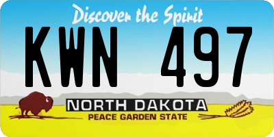 ND license plate KWN497