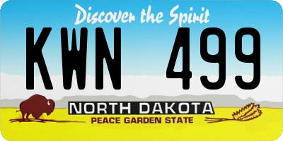 ND license plate KWN499