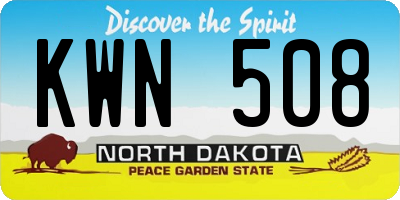 ND license plate KWN508