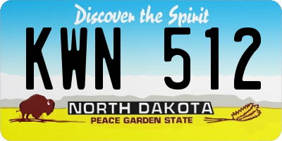 ND license plate KWN512