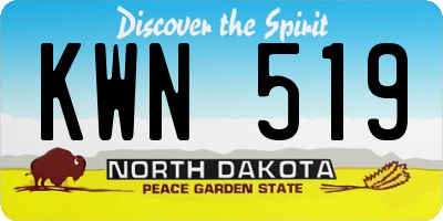 ND license plate KWN519