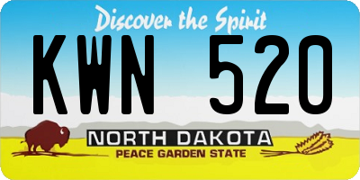 ND license plate KWN520