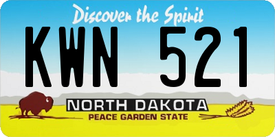 ND license plate KWN521