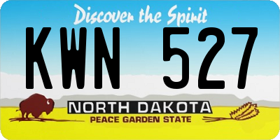 ND license plate KWN527