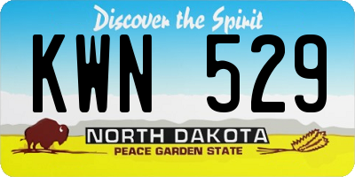 ND license plate KWN529