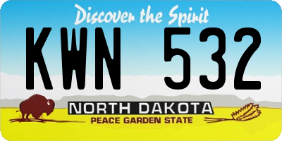 ND license plate KWN532
