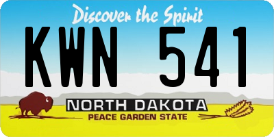 ND license plate KWN541