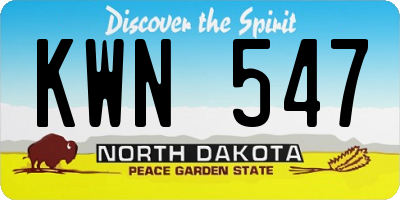 ND license plate KWN547