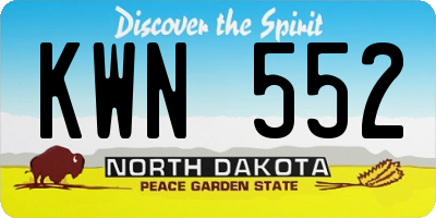 ND license plate KWN552