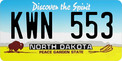 ND license plate KWN553