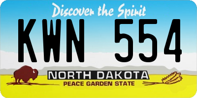 ND license plate KWN554