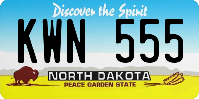 ND license plate KWN555