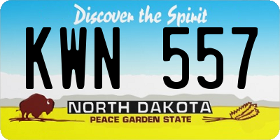 ND license plate KWN557