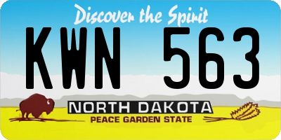 ND license plate KWN563