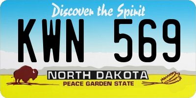 ND license plate KWN569