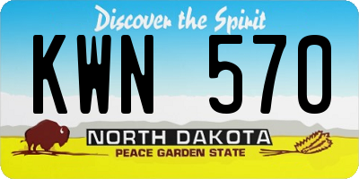 ND license plate KWN570