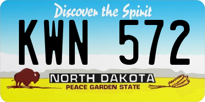 ND license plate KWN572