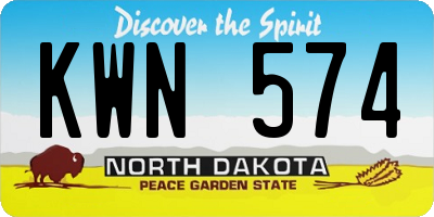 ND license plate KWN574