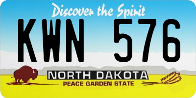 ND license plate KWN576