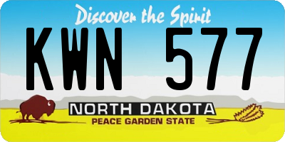 ND license plate KWN577
