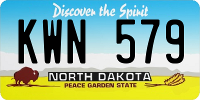 ND license plate KWN579