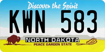 ND license plate KWN583