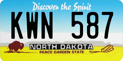 ND license plate KWN587