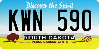 ND license plate KWN590