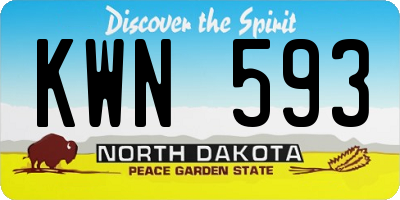 ND license plate KWN593